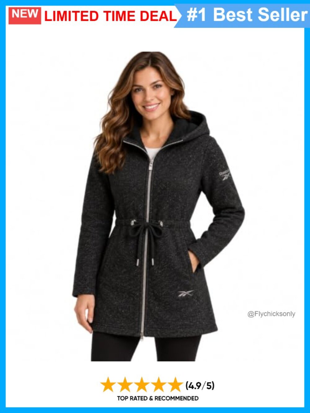 Sherpa Lined Hooded Fleece Jacket Zip Up Midweight Anorak